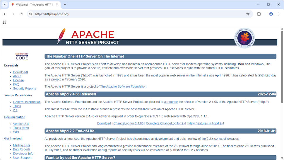 Apacheをダウンロードする(1)