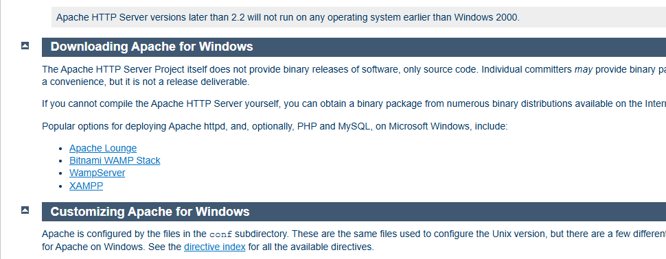 Apacheをダウンロードする(4)
