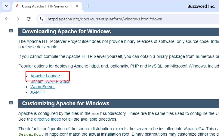 Apacheをダウンロードする(4)