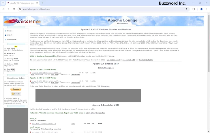 Apacheをダウンロードする(5)