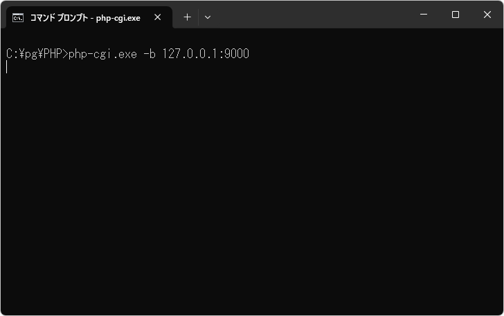 FastCGIサーバー(php-cgi.exe)の起動(2)