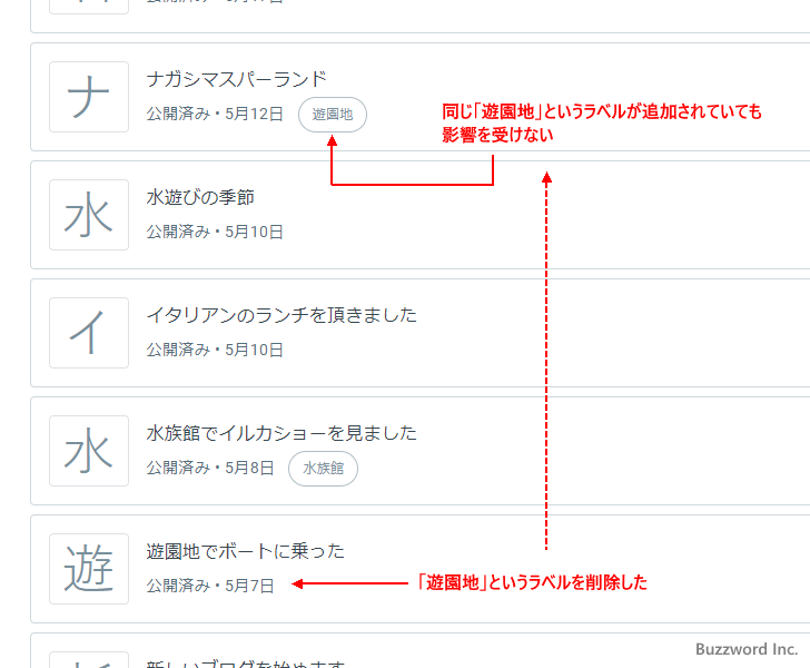 記事からラベルを削除する(4)