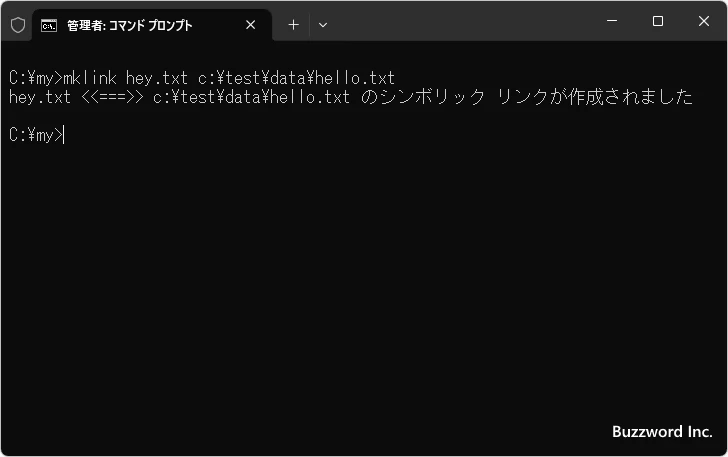 ファイルへのシンボリックリンクを作成する(2)