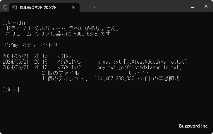 ファイルへのシンボリックリンクを作成する(6)