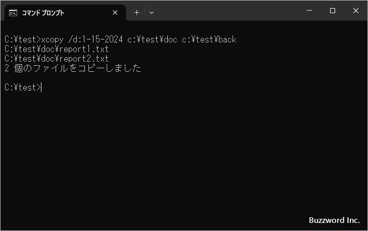 指定した日付以降に作成または更新されたファイルだけをコピーする(2)