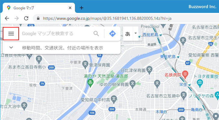 Googleマップ画面の説明(1)