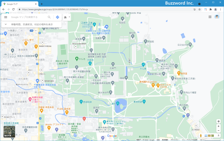 ブラウザのURLから地図の中央の座標を調べる(1)