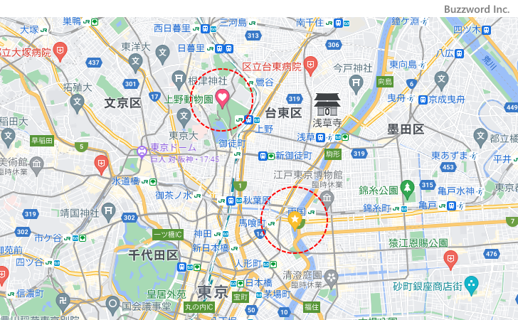 保存された場所が地図でどのように表示されるのか(1)