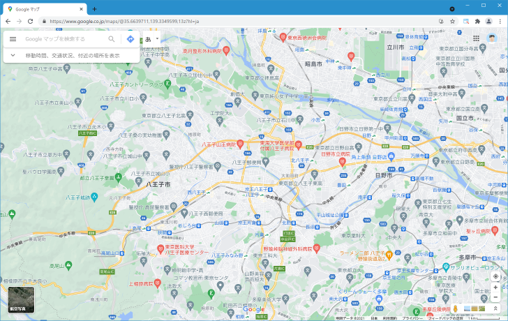 「地形」の地図を表示する(1)