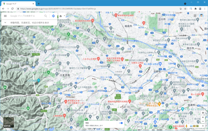 「地形」の地図を表示する(4)