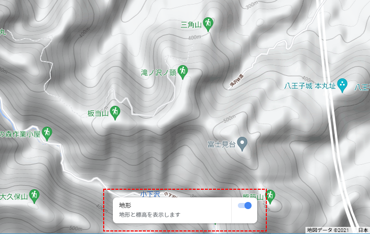 「地形」の地図を表示する(6)