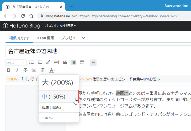 文字の大きさと色を設定する(3)