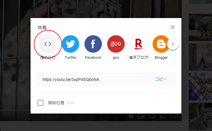 YouTubeの動画埋め込み用コードを使う(2)