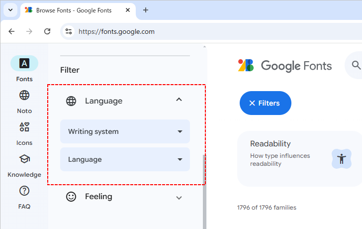 目的のフォントを探す(フィルターを使って条件に合うフォントを探す)(4)