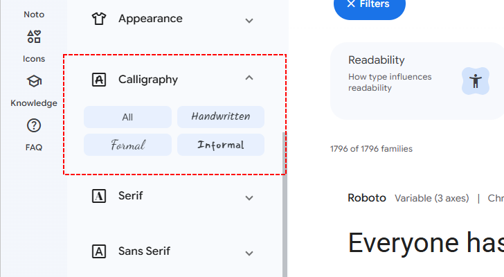 目的のフォントを探す(フィルターを使って条件に合うフォントを探す)(12)