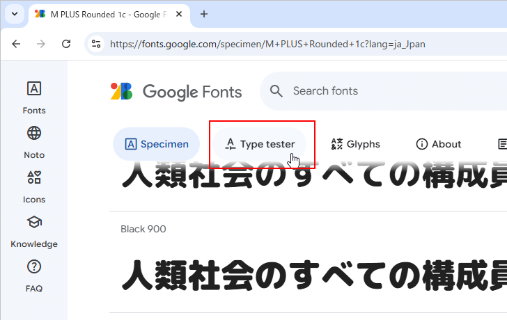 個々のフォントの情報を確認する(4)