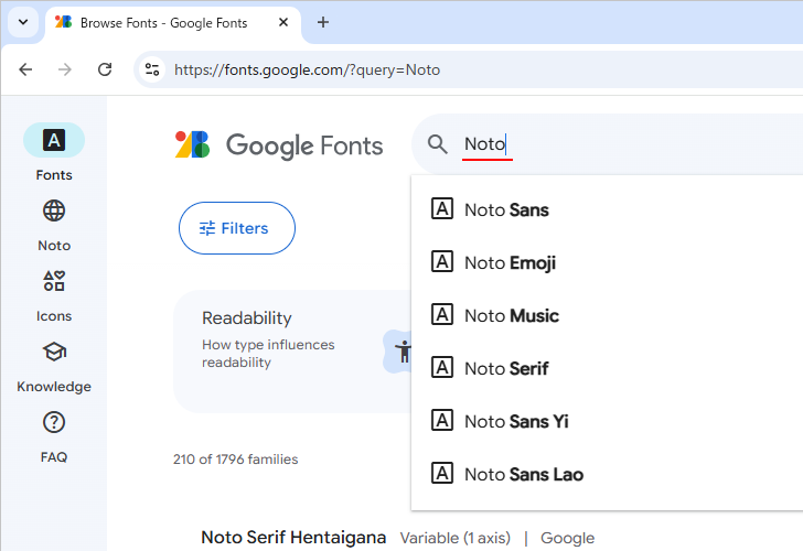 目的のフォントを探す(フォント名を検索する)(2)