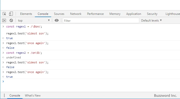 単語の先頭と末尾以外にマッチする：\B(1)