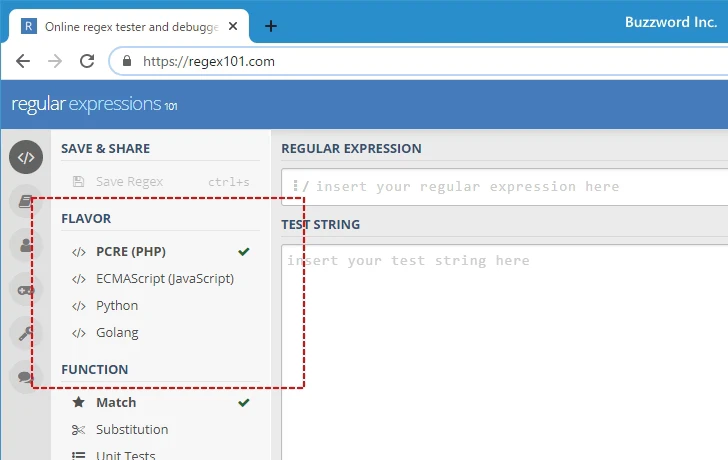 PCRE(PHP)およびJavaScript向け正規表現チェッカー(2)