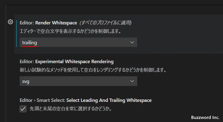 空白文字の表示に関する設定(12)