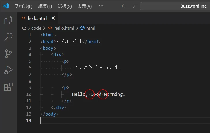 空白文字の表示に関する設定(16)