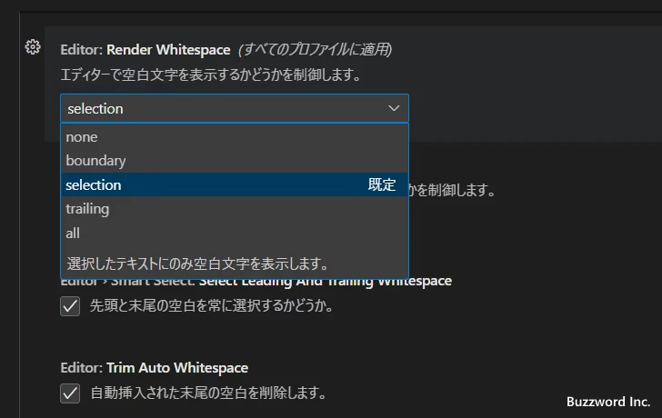 空白文字の表示に関する設定(4)
