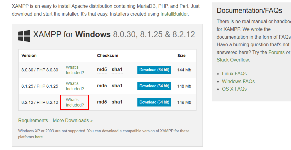 インストールされた各アプリケーションのバージョン(1)
