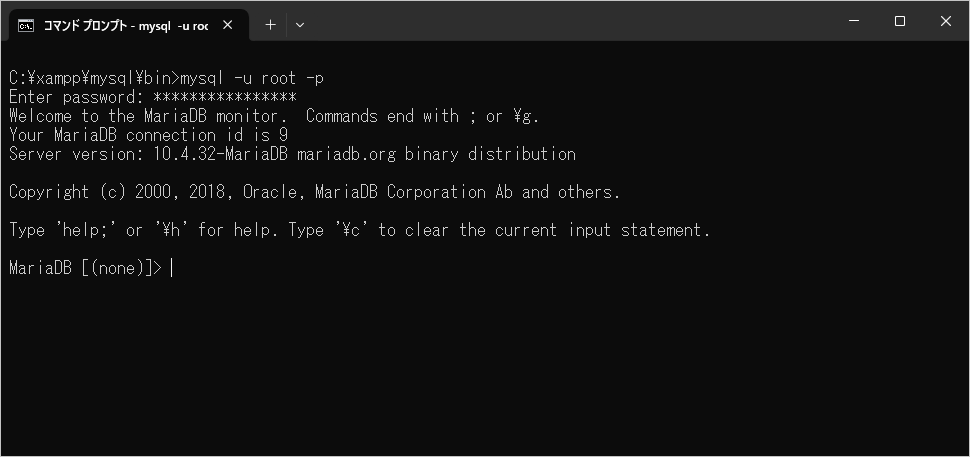 MariaDBへ接続テストを行う(4)